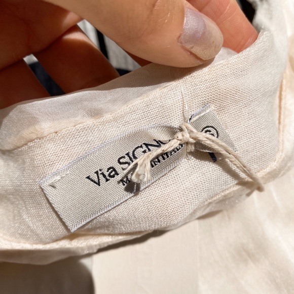 🐚 VIA SIGNORIA BEIGE SILK TOP! - Picture 10 of 16